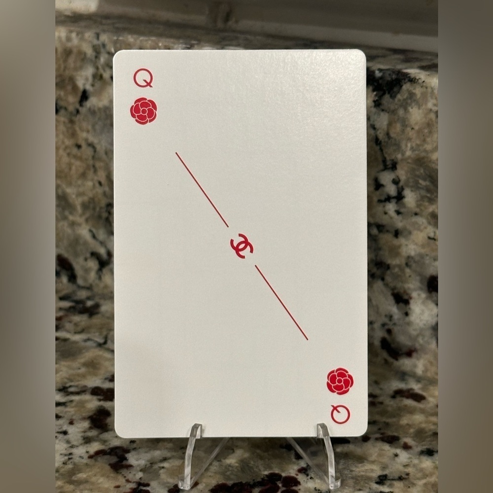 CHANEL White and Red Playing Card